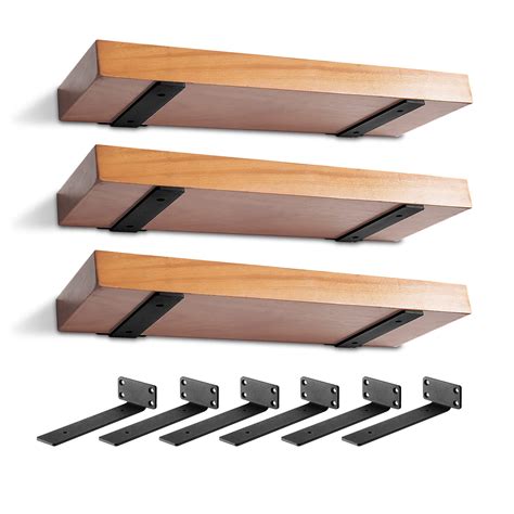 wall shelves with brackets attached